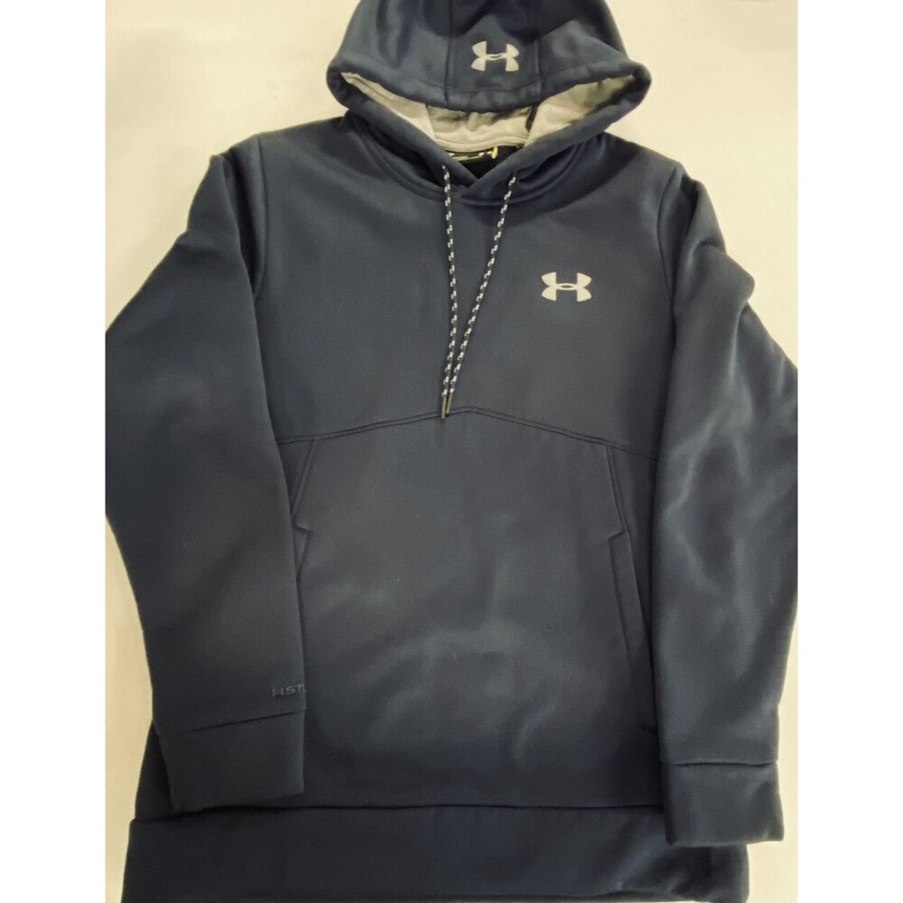 Under Armour Womans Navy Blue Long Sleeve Fleece Hoodie Loose Fit Size Small